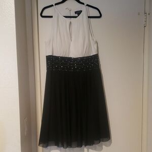 Elegant Black and White Dress